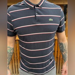 Vintage 90s Striped Knit Lacoste Polo